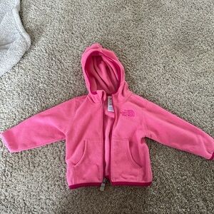 Girls north face light coat pink